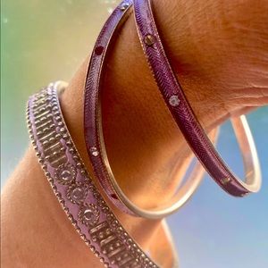 Adorable Bangle Set 1950 Vintage Purple Metals